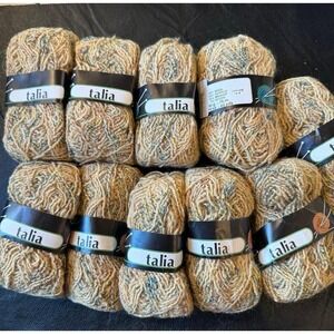 Vintage 10 Skeins of Wool/Mohair/Acrylic Blend Yarn. All same Dye Lot